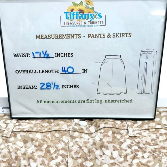 Time And Tru Jeggings Womens XXL 20 High Rise Beige Leopard Printed Stretch - Picture 6 of 10